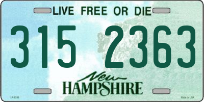 NH license plate 3152363