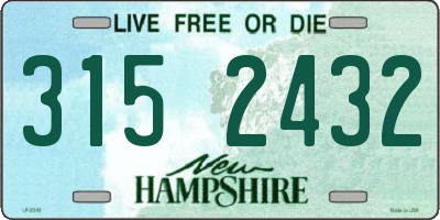 NH license plate 3152432