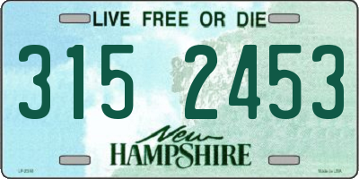 NH license plate 3152453