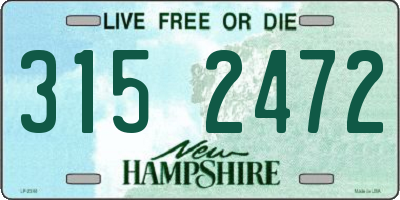 NH license plate 3152472