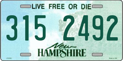 NH license plate 3152492