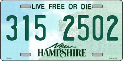NH license plate 3152502
