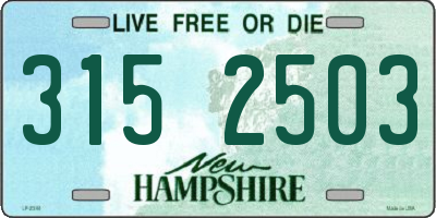 NH license plate 3152503