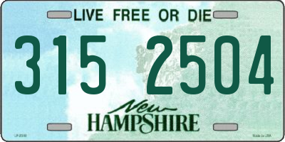 NH license plate 3152504