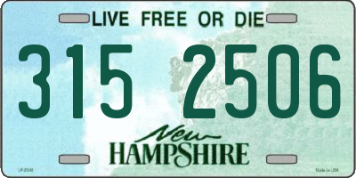 NH license plate 3152506