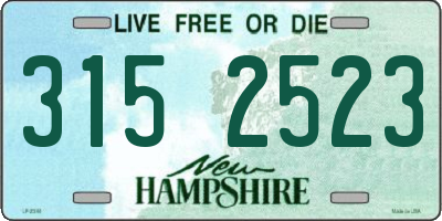 NH license plate 3152523