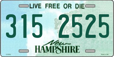 NH license plate 3152525