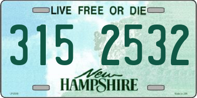 NH license plate 3152532
