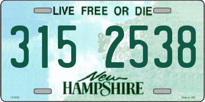 NH license plate 3152538