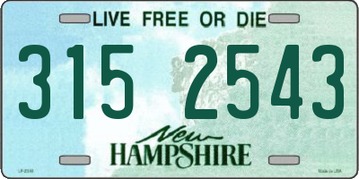 NH license plate 3152543