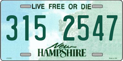 NH license plate 3152547