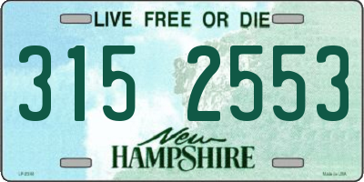 NH license plate 3152553
