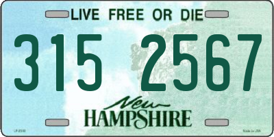NH license plate 3152567