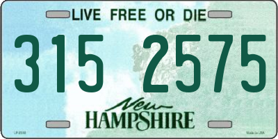 NH license plate 3152575