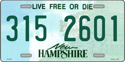NH license plate 3152601