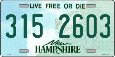 NH license plate 3152603