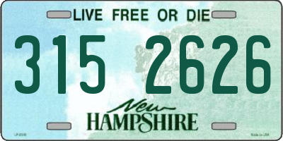 NH license plate 3152626