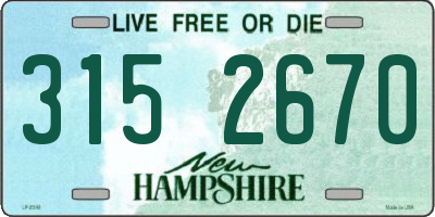 NH license plate 3152670