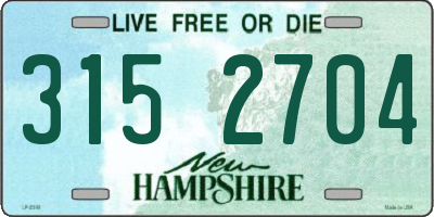 NH license plate 3152704