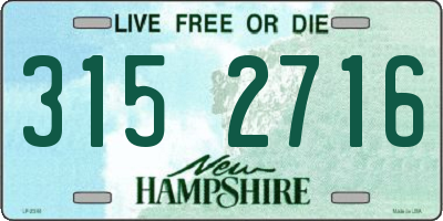 NH license plate 3152716
