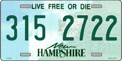 NH license plate 3152722