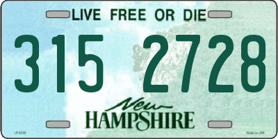 NH license plate 3152728