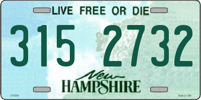 NH license plate 3152732