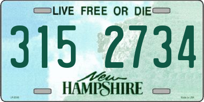 NH license plate 3152734