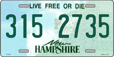 NH license plate 3152735
