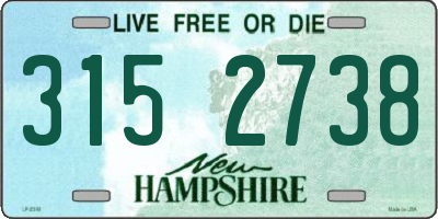 NH license plate 3152738