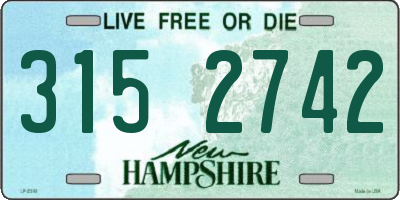NH license plate 3152742