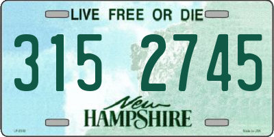 NH license plate 3152745