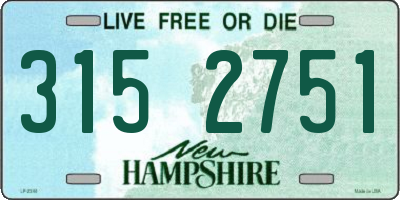 NH license plate 3152751