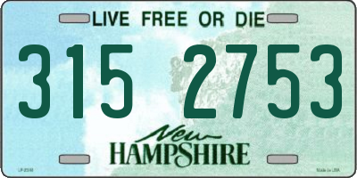 NH license plate 3152753