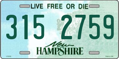 NH license plate 3152759