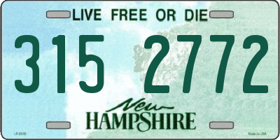 NH license plate 3152772