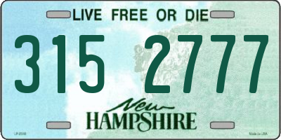 NH license plate 3152777