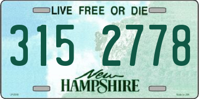 NH license plate 3152778
