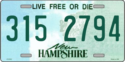 NH license plate 3152794