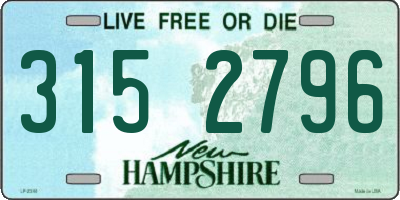 NH license plate 3152796