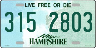 NH license plate 3152803