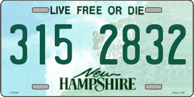 NH license plate 3152832