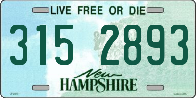 NH license plate 3152893
