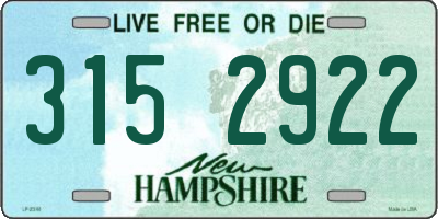 NH license plate 3152922