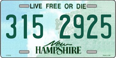 NH license plate 3152925