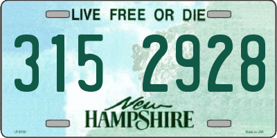 NH license plate 3152928