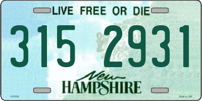 NH license plate 3152931