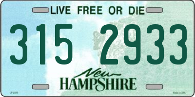 NH license plate 3152933