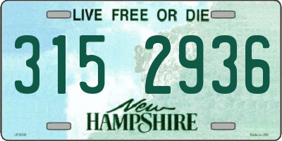 NH license plate 3152936