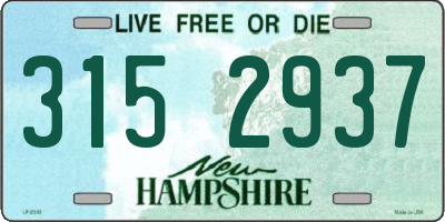 NH license plate 3152937